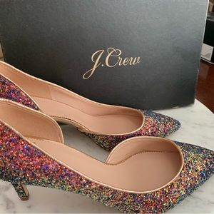 JCrew D’Orsay Pump in Glitter. New With Box. Size 8 1/2.